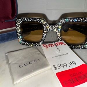 Gucci Black Crystal Embellished Sunglasses